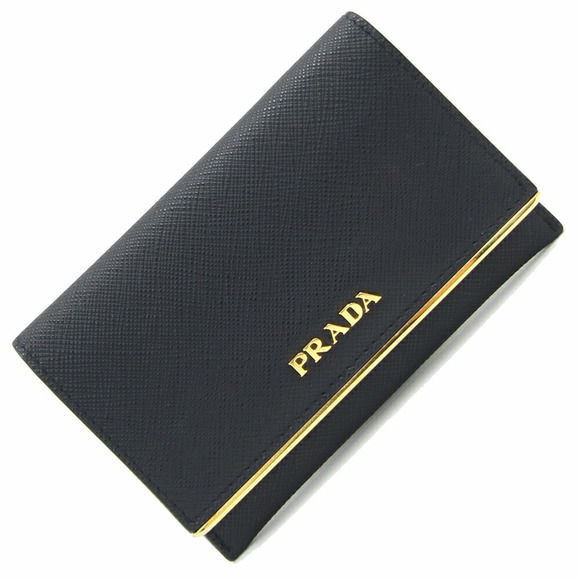Prada Black Holder Card Pass Business Case Leather - Picture 1 of 8